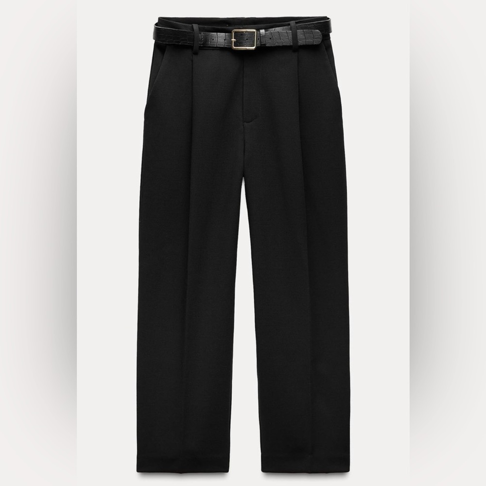 Zara Belted Pleated Pants - Picture 5 of 7